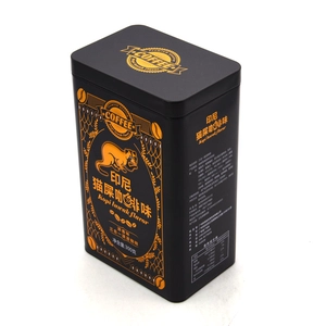 Caja impresa aduana del paquete de la lata del regalo del café del rectángulo con la tapa fácil de papel del tirón