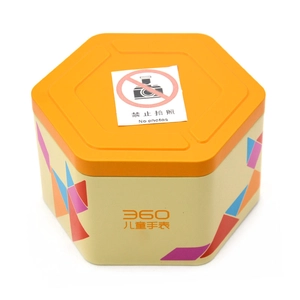 Custom CMYK Hexagonal Metal Box Candy Chocolate Tin Tin Box