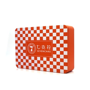 Hộp thiếc bánh quy hình chữ nhật tùy chỉnh với UV in trên nắp