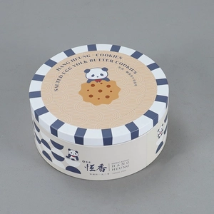 Contenedor de caja de lata de galleta redonda impresa personalizada