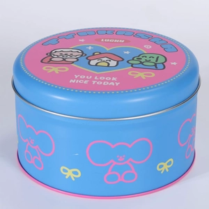 Boîte de rangement en métal ronde personnalisée