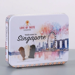 Emballage métallique de boîte de conserve de chocolat rectangulaire