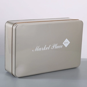 Coffret cadeau rectangulaire en métal personnalisé