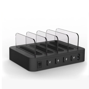 4 USB A Puertos 5V 2.4A Estación de carga: cargador multi -puerto eficiente para electrónica y dispositivos