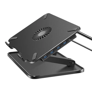 Einstellbarer Laptop -Kühlständer mit USB -Hub und 360 ° Rotation - faltbarer ergonomischer Steigerei für Notebooks