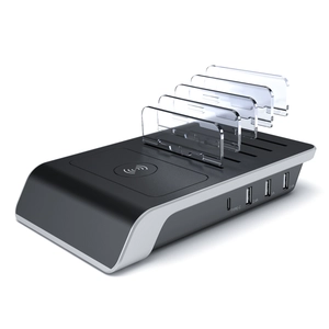 5v2a Multi-Port USB Desktop Wireless Charge Station للهواتف والأجهزة اللوحية | الشاحن اللاسلكي لرسو الشاحن