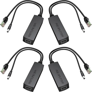 Poe Splitter 12V 1.2a | Aktive POE bis 2,1 mm DC-Adapter für Nicht-Poe-IP-Kameras (13,5 W)