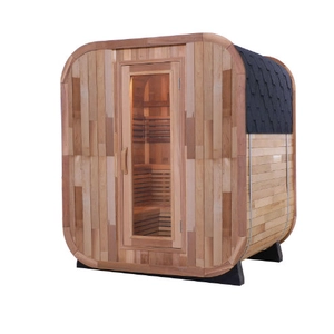 الصين Luxury Curved Glass Corner Sauna Room 2 Person Infrared Corner Sauna Wooden Home Sauna Cabin - COPY - 8somau الصانع
