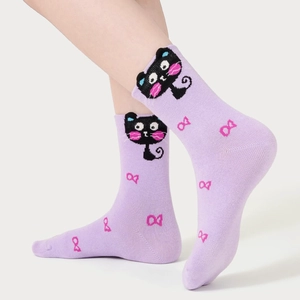 Dětské podzimní česaná bavlna Pletený Roztomilý kreslený design Unisex NO SHOW Prodyšné a pot absorbující ponožky