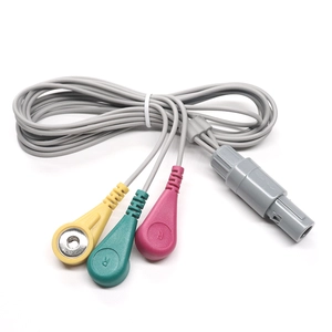4pin Lemo ila 3 Tıbbi Cihaz için 3.9mm 4.0mm EKG Snap Düğmesi Kablosu
