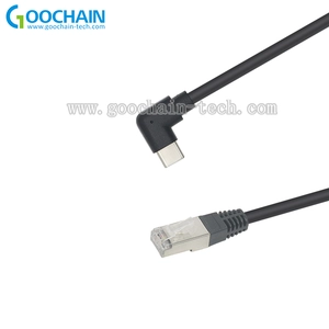 Benutzerdefinierte 90-Grerad-USB-Typ C bis RJ45 8P8C Ethernet-Kabel