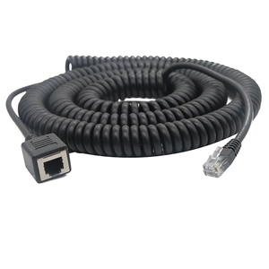 Federgewickeltes RJ12 6P6C-Stecker auf RJ12 6P6C-Buchse Verlängerungsspiraltelefonkabel