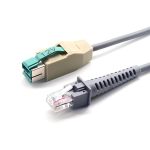 用于 DATALOGIC Gryphon 扫描仪的 RJ50 10P10C TPUW 到有源 USB 12V 扫描仪电缆