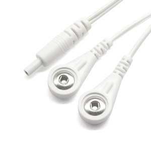 Fil conducteur d'électrode de dizaines DC 2,35 mm mâle à double câble à pression ecg 3,5 mm 4,0 mm