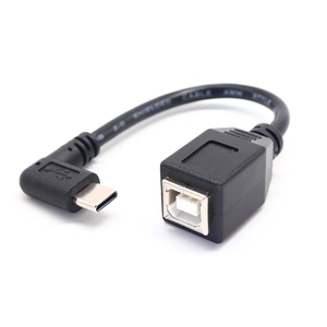 Cavo per stampante adattatore USB tipo C maschio a USB B femmina ad angolo retto di 90 gradi