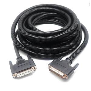 Aangepaste RS-422 DB25 Pin Male naar Female seriële verlengkabel met kunststof ribbelbuis
