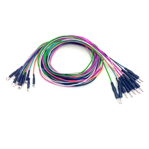 2.0mm PIN DIN إلى كؤوس EEG المطلية بالذهب ، كابل القطب الكهربائي للعلاج الطبيعي