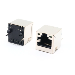 Custom RJ50 10P10C Modular Female Connector Vertical Ethernet With Led