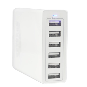 Hub de carregamento usb de alta taxa, 60w, 6 portas, usb inteligente, qc 3.0, carregador de parede, carregador de celular para tablets, laptop, mp3/mp4