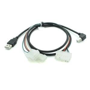 90 Degree USB 2.0 Printer Cable USB Printer Cable Type A Male to B Male Printer Scanner Cord with Molex 12 Pin Wire Harness