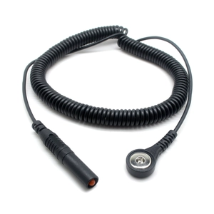 4mm Banana Plug with Cover Jacket To 4mm Female ECG Snap Test Lead Wire Spring Coiled Test Wire
