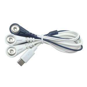 USB 24 Pin Tip C Erkek - 3 uçlu 4.0mm EKG Elektrodu Dişi Snap, Hasta Fizik Tedavisi için SR ile