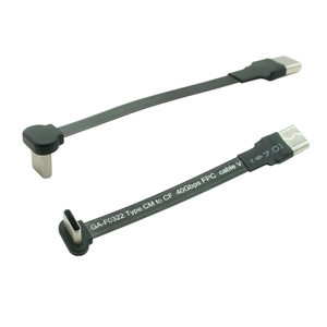 3A شحن سريع 90 درجة USB C كابل FPC مسطح 40 جيجابت في الثانية USB4 نوع c FPC كابل الشريط