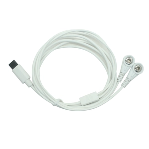 FDA Kayıtlı Tıbbi yeniden kullanılabilir USB TİP C plastik konnektör 2 kurşun tel 4.0mm dişi geçmeli EKG EMG EKG elektrot Kablosu
