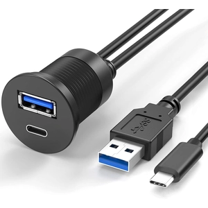USB 2.0 Su Geçirmez Panel Montajlı Dash Kablosu Motosiklet için USB 3.0 Tip C - Fabrika Doğrudan, Üreticiye Göre Özelleştirilebilir