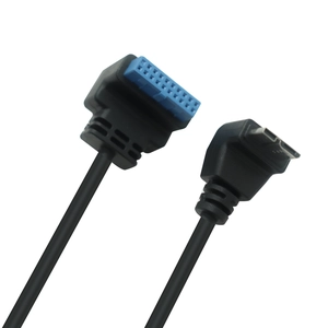Rechtwinkel 20 Pin weiblich bis Micro USB 3.0 BM Kabel | Dual 90-Grad-Anschlüsse | OEM -USB -Kabelhersteller