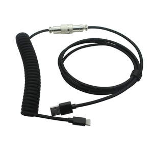 Benutzerdefinierte USB-A & USB-C zum GX Aviation Connector Coiled Cable | Medizinische und industrielle Klasse