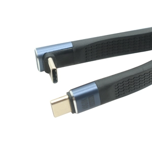 240W USB Type-C Male to Male Flat Cable | 40 جيجابت في الثانية 8K فيديو | موصل الزاوية اليمنى | الشركة المصنعة ISO