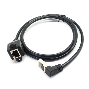 RJ45 Frau mit Schraube bis 90 ° RJ45 männlicher Verlängerungskabel - China Fabrik Hersteller OEM -Lieferant