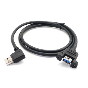 Rechtswinkel USB 3.0 bis AF -Verlängerungskabel mit zwei Schraubenplattenmontage | OEM -Hersteller