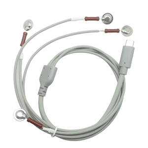 USB Type-C Male a 4.0 mm de cable de cable de electrodo con resistencia | 1 a 4 Cable ECG/TENS | Fabricante Médico OEM/ODM