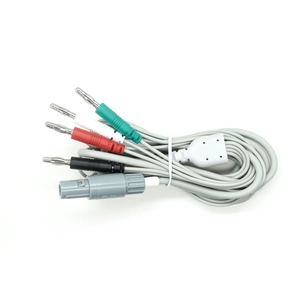 Conector estilo Lemo a SR con cable de 4 conectores tipo banana | Conjunto de cables conductores de grado médico