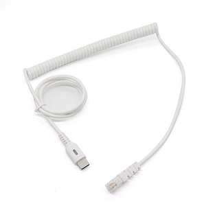 RJ11 4P4C auf USB Typ-C-Stecker-Spiralkabel – flexible Telefon-/Geräteverbindung, ISO9001-zertifiziert