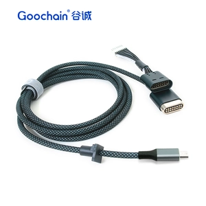 Özel USB3.1 10 Gbps Type-C - 16 Pin Pogo Pin Manyetik Şarj ve Veri Kablosu | OEM Pogo Pin Kablo Üreticisi