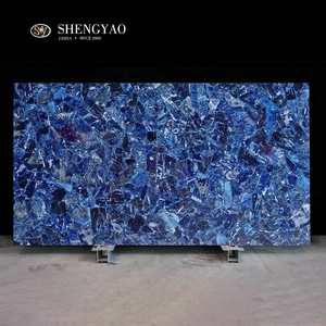 Lastra di pietra preziosa di diaspro blu sodalite blu | Produttore di lastre di pietra semipreziosa traslucida in Cina