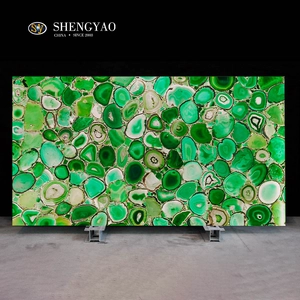 Lastra di pietra preziosa agata verde retroilluminata