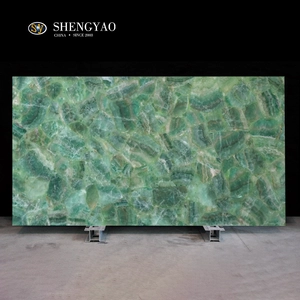 Lastra di pietra preziosa verde fluorite testurizzata