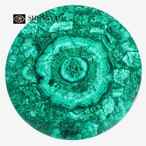 Piano del tavolo rotondo in malachite verde