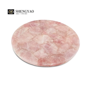 Tavolo rotondo in quarzo rosa
