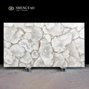 Pannello da parete in agata con lastre di pietra semipreziosa