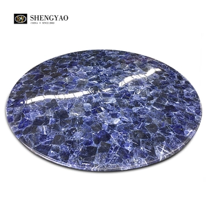 Piano d'appoggio in pietra semipreziosa diaspro blu sodalite, commercio all'ingrosso di mobili in pietre preziose