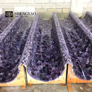 Lastra di fluorite Arcobaleno personalizzata e lastra di pietra semipreziosa