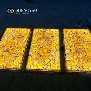 Controsoffitto in pietra di agata gialla retroilluminata | Fornitore di lastre per controsoffitti in pietra semipreziosa traslucida Cina