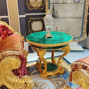 Tavolino antico in malachite, tavolino, tavolo d'angolo, tavolo centrale, mobili in pietre preziose