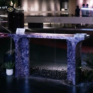 Consolle Arco di Trionfo in cristallo viola, pietra di quarzo e ametista