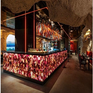 Bancone Bar Retroilluminato Con Fluorite Viola